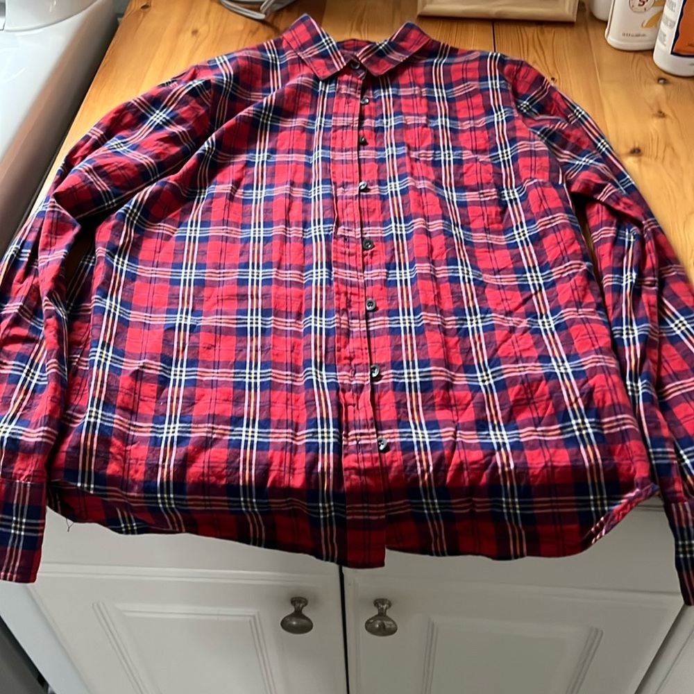 J. Crew Thomas Mason Red Plaid Button Down Shirt 4